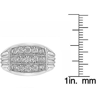 LYNX Men's Sterling Silver 1/3 Carat T.W. Lab-Grown Diamond Ring