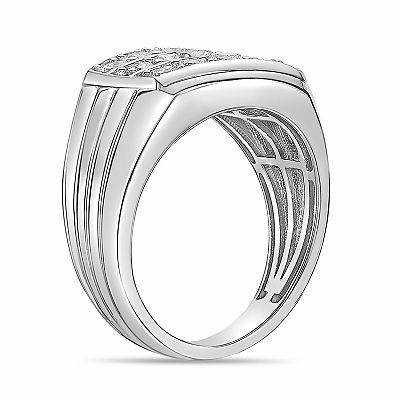 LYNX Men's Sterling Silver 1/3 Carat T.W. Lab-Grown Diamond Ring