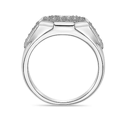 LYNX Men's Sterling Silver 3/4 Carat T.W. Lab-Grown Diamond