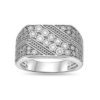 LYNX Men's Sterling Silver 1/2 Carat T.W. Lab-Grown Diamond Ring