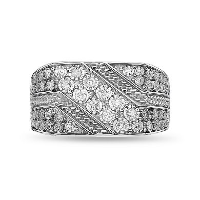 LYNX Men's Sterling Silver 1/2 Carat T.W. Lab-Grown Diamond Ring