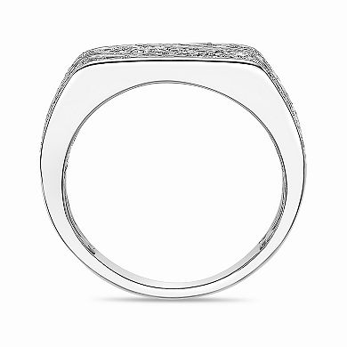 LYNX Men's Sterling Silver 1/2 Carat T.W. Lab-Grown Diamond Ring