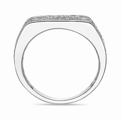LYNX Men's Sterling Silver 1/2 Carat T.W. Lab-Grown Diamond Ring