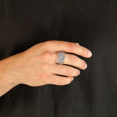 LYNX Men's Sterling Silver 1/2 Carat T.W. Lab-Grown Diamond Ring