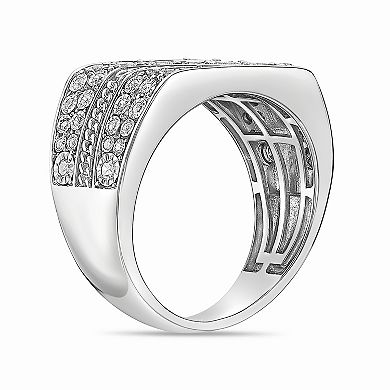 LYNX Men's Sterling Silver 1/2 Carat T.W. Lab-Grown Diamond Ring