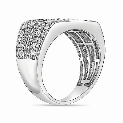 LYNX Men's Sterling Silver 1/2 Carat T.W. Lab-Grown Diamond Ring