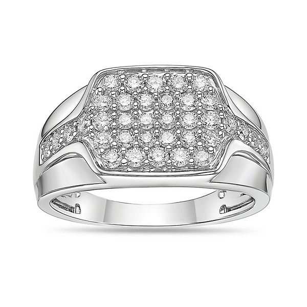 Men's LYNX Rhodium Over Sterling Silver Lab Created Diamond 1