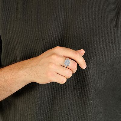 Men's LYNX Rhodium Over Sterling Silver Lab Created Diamond 1