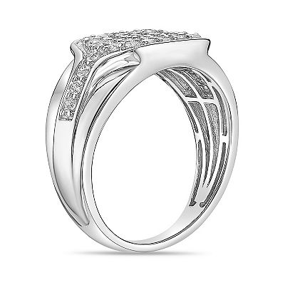 Men's LYNX Rhodium Over Sterling Silver Lab Created Diamond 1
