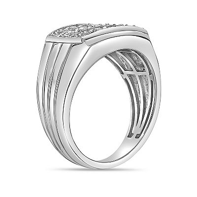 Men's LYNX Rhodium Over Sterling Silver Lab Created Diamond 1
