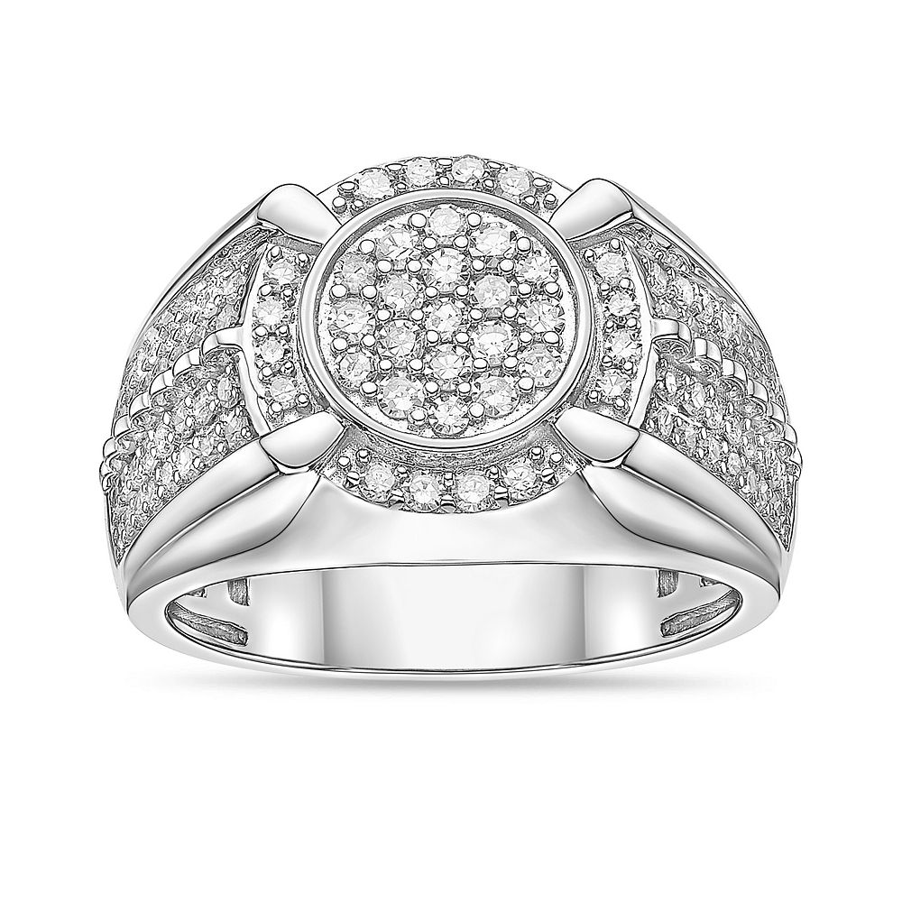 Men's LYNX Rhodium Over Sterling Silver Lab Created Diamond 1