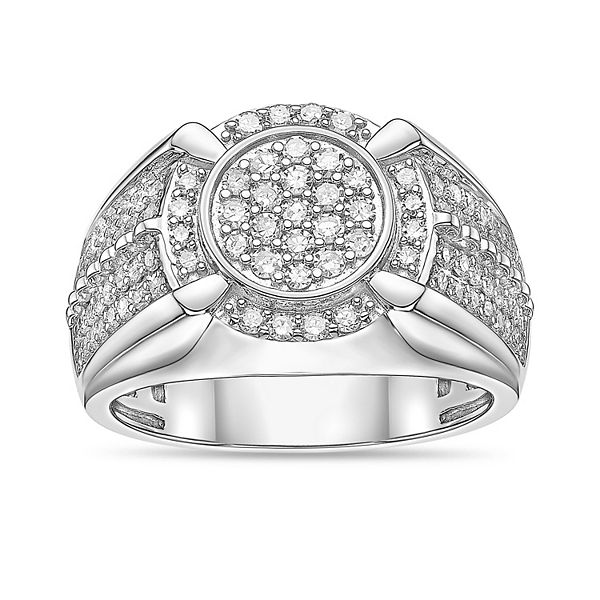 ndo lab リング　シルバー925 11747391 Men's LYNX Rhodium Over Sterling Silver Lab Created Diamond 1