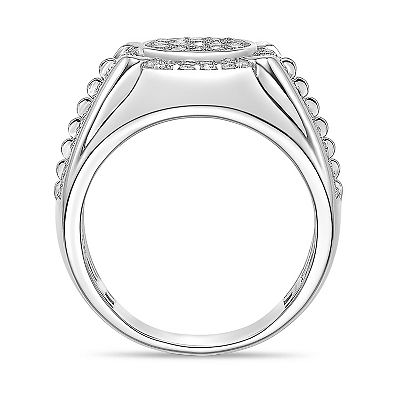 Men's LYNX Rhodium Over Sterling Silver Lab Created Diamond 1