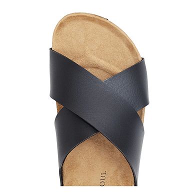 Brave Soul Womens/Ladies Cork Cross Strap Sandals