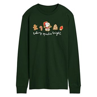 Men's Peanuts Snoopy Baking Spirits Bright Long Sleeve Graphic T-Shirt