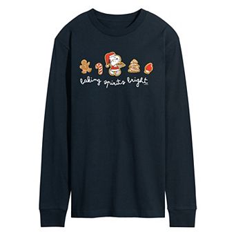 Men's Peanuts Snoopy Baking Spirits Bright Long Sleeve Graphic T-Shirt