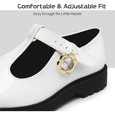 Girls Chunky Platform Loafers School Uniform Comfortable Flats