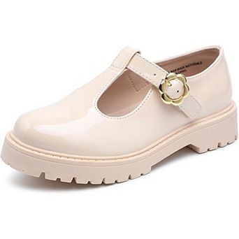 Girls Chunky Platform Loafers School Uniform Comfortable Flats