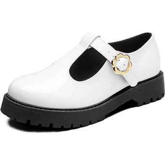 Girls Chunky Platform Loafers School Uniform Comfortable Flats
