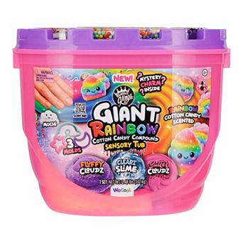 WeCool Giant Rainbow Cotton Candy Compound Sensory Tub with 3 Molds