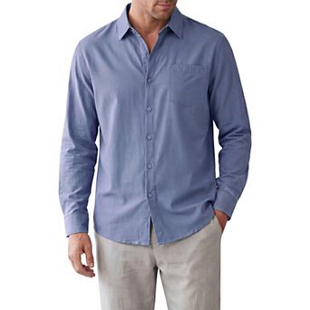 Men's Dress Shirt Long Sleeve Button Down Chest Pocket Casual Business Shirt