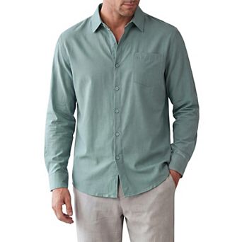 Men's Dress Shirt Long Sleeve Button Down Chest Pocket Casual Business Shirt