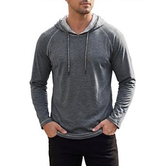 Men's Lightweight Gym Workout Active Long Sleeves Pullover Hooded T-Shirts