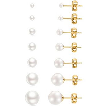 Pearl Ball Stud Earring Set