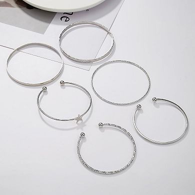 Layered Textured Bangle Set
