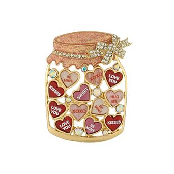 Rhinestone Heart Pin