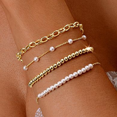 Pearl Chain Bracelet Set