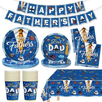 82 pc Fathers Day Tableware Set