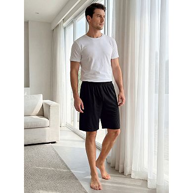 Men's Solid Color Comfortable Cotton Lounge Pajama Shorts