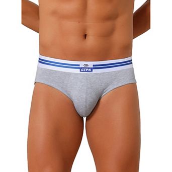 Men's Triangle Underwear Striped Waistband Mid Waist Soft Breathable Briefs