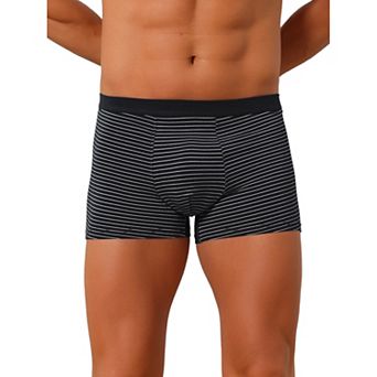 Men's Striped Boxer Briefs Mid Waistband Daily Soft Breathable Underwear