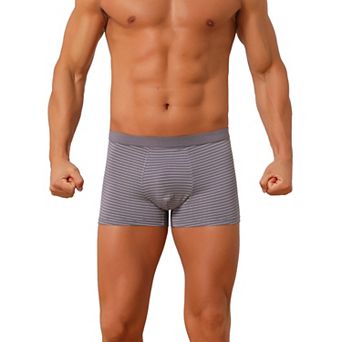 Men's Striped Boxer Briefs Mid Waistband Daily Soft Breathable Underwear