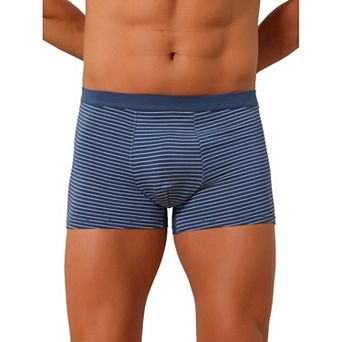 Men's Striped Boxer Briefs Mid Waistband Daily Soft Breathable Underwear
