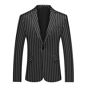 Men's Slim Fit Plaid Blazer One Button Casual Sport Coat Jacket for Business Wedding Party