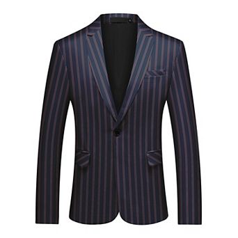 Men's Slim Fit Plaid Blazer One Button Casual Sport Coat Jacket for Business Wedding Party