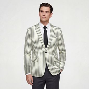 Men's Slim Fit Plaid Blazer One Button Casual Sport Coat Jacket for Business Wedding Party