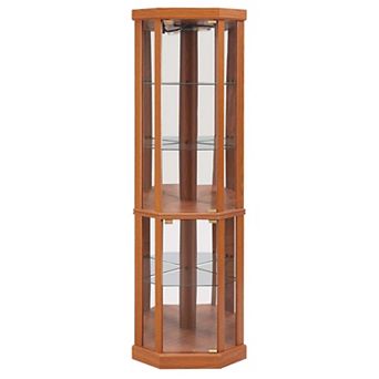 Corner Lighted Curio Cabinet Corner Glass Cabinet