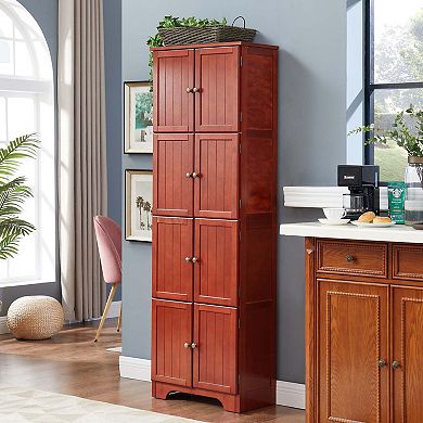 Storage Cabinet Tall Storage Cabinet with 8 Doors and 4 Shelves
