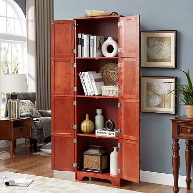 Storage Cabinet Tall Storage Cabinet with 8 Doors and 4 Shelves