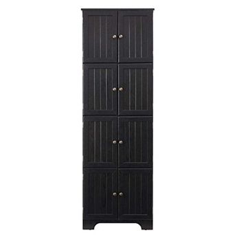 Storage Cabinet Tall Storage Cabinet with 8 Doors and 4 Shelves