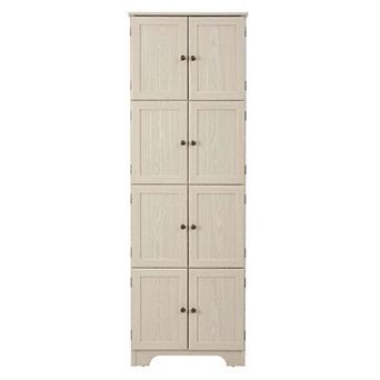 Storage Cabinet Tall Storage Cabinet with 8 Doors and 4 Shelves