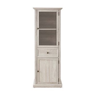 Freestanding Cabinet with Glass Door and Shelves