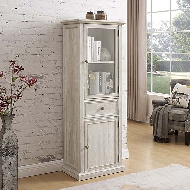 Freestanding Cabinet with Glass Door and Shelves