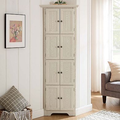 4-Tier Kitchen Pantry Storage Cabinet with 8 Doors
