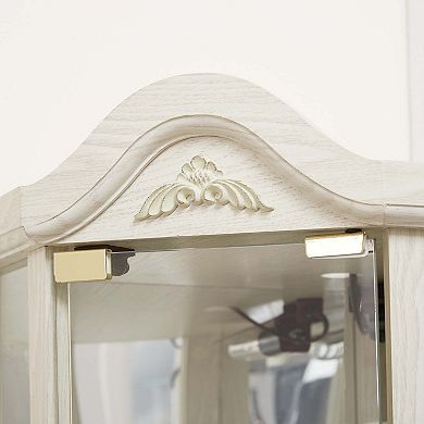 Glass Cabinet Lighted Corner Cabinet Corner Display Curio Cabinet