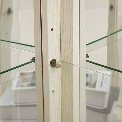 Glass Cabinet Lighted Corner Cabinet Corner Display Curio Cabinet